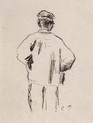 Camille Pissarro Rear View for a man in a smock painting